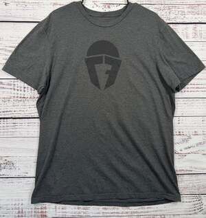 Titan Fitness Mens Graphic Tee XL Gray Spartan Helmet Logo Unleash Your Titan